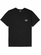 A.P.C. - Raymond Logo-Embroidered Cotton-Jersey T-Shirt - Black