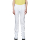 Boss White Linen Crigan3-D Trousers