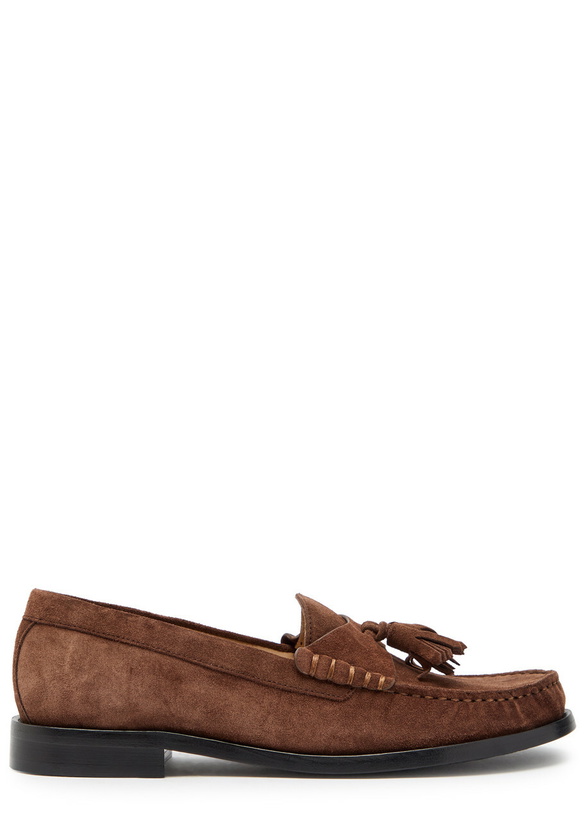 Photo: Stuart Weitzman Lottie Tassel Suede Loafers Brown