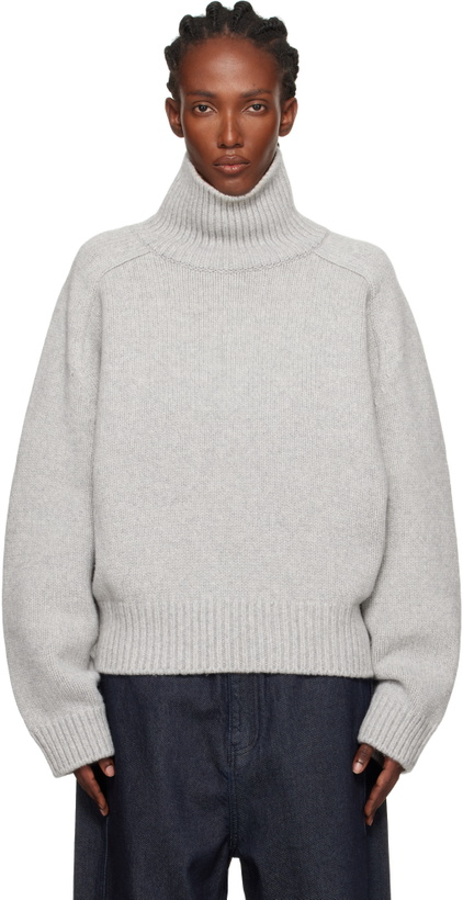 Photo: LE17SEPTEMBRE Gray Raglan Wool Turtleneck