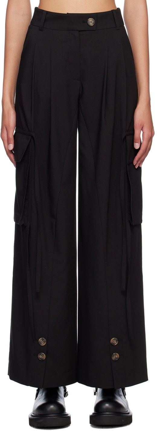 J KOO Black Pocket Trousers