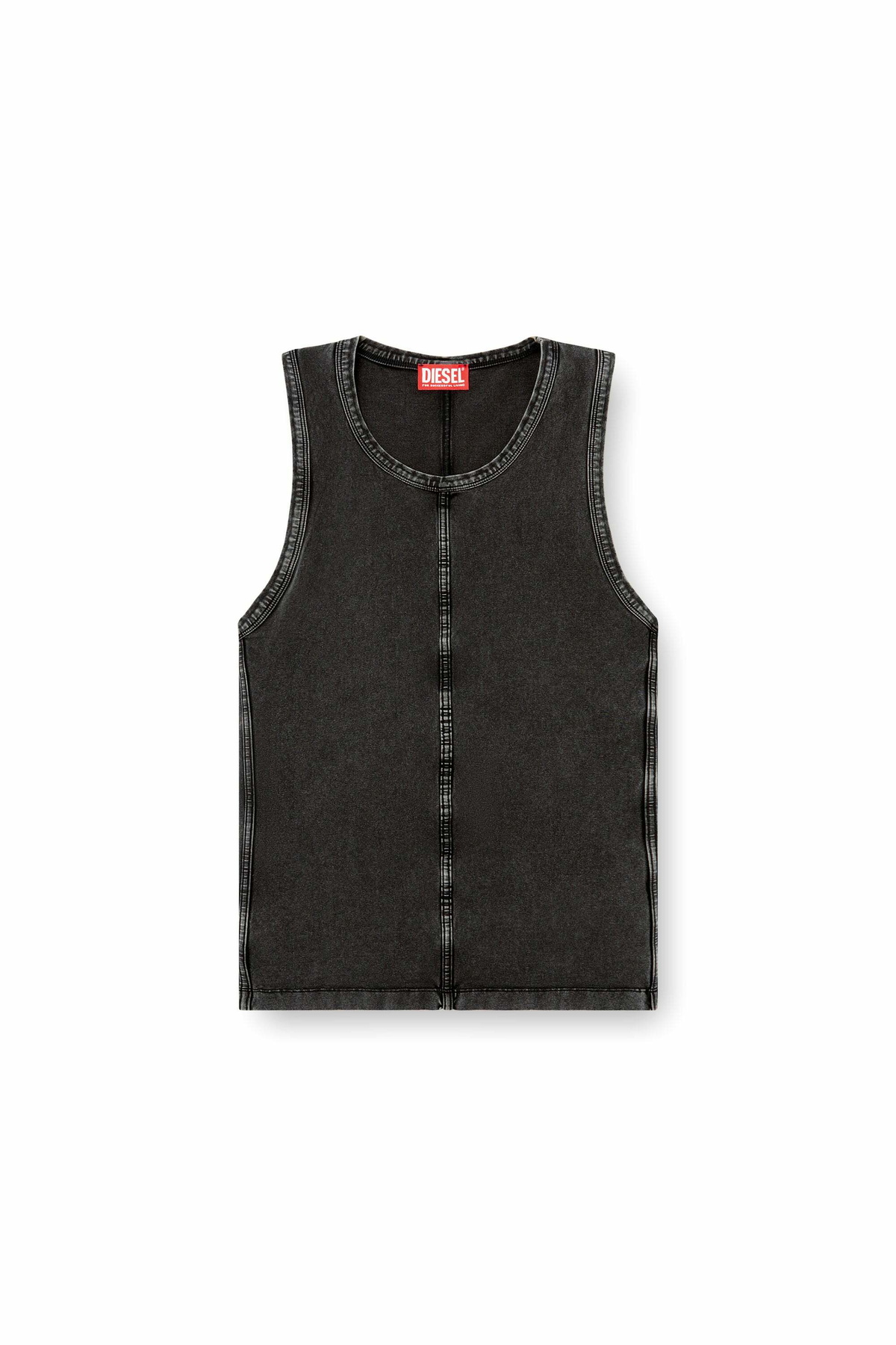 Diesel Tank top in denim-look jersey - T-Shirts Mens in Black