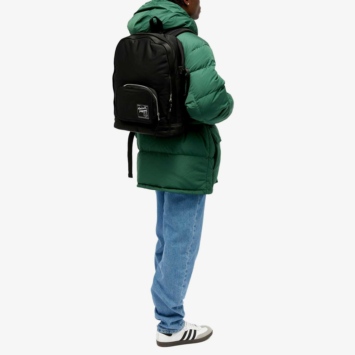 Maison Kitsuné Men's Nylon Backpack in Black