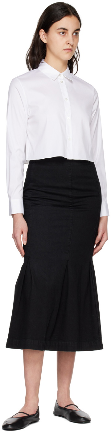 Theory White Cropped Shirt
