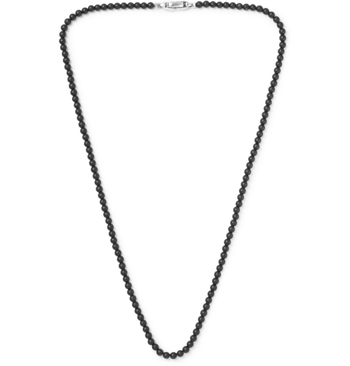 Photo: David Yurman - Onyx and Sterling Silver Beaded Necklace - Black