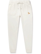 Maison Kitsuné - Chillax Fox Tapered Logo-Appliquéd Cotton-Jersey Sweatpants - Neutrals