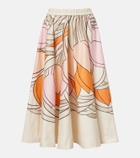 La DoubleJ Ballerina floral cotton midi skirt