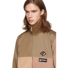 Burberry Tan and Beige Logo Track Jacket