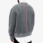 Thom Browne Men's Tape Wool Fleece Crew Sweat in Light Grey