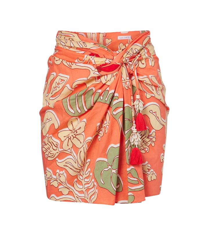 Photo: Poupette St Barth Tilda gathered printed cotton miniskirt