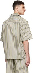 Marni Brown & Gray Striped Shirt