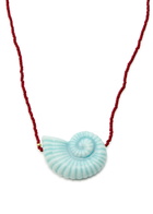 Anni LU Nautilus Beaded 18kt Gold-plated Necklace - Red - One Size