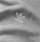 adidas Originals - Logo-Embroidered Mélange Loopback Cotton-Jersey Hoodie - Gray