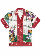 BODE - Honky-Tonk Convertible-Collar Printed Silk Shirt - Red