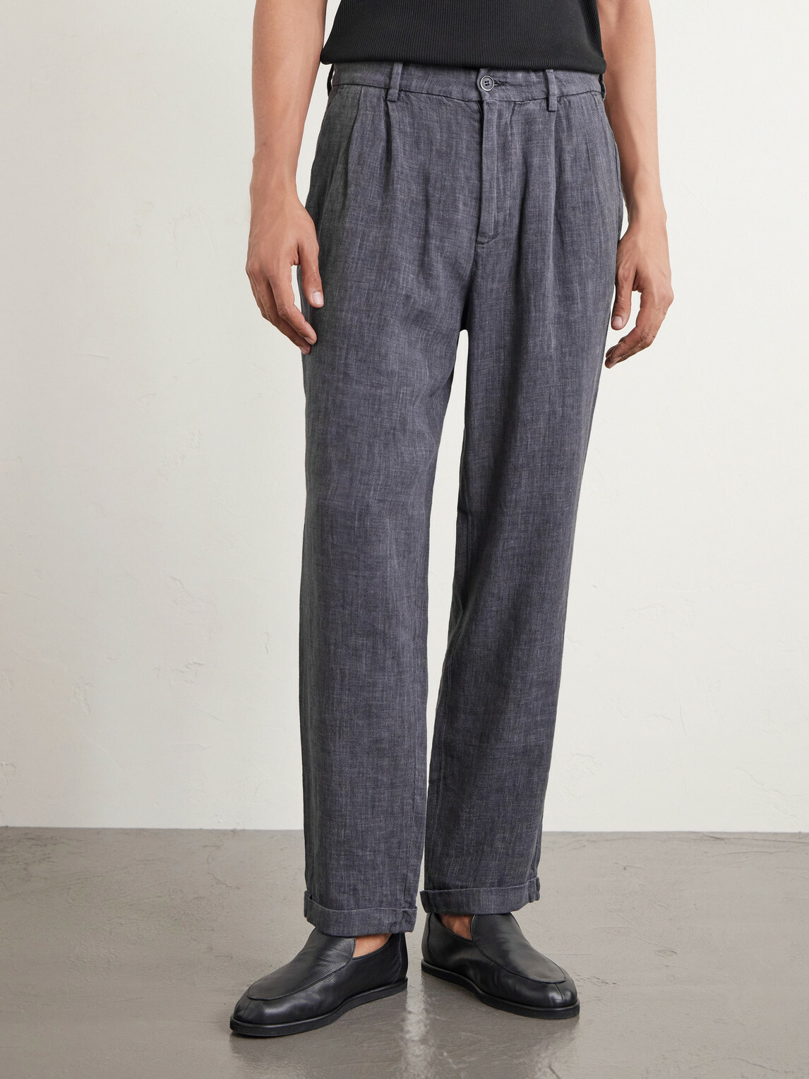 Barena - Cropped Tapered Pleated Linen-Blend Suit Trousers - Gray