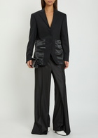 Bettter Double Leg Layered Wool-blend Trousers Black