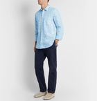 120% - Paisley-Print Linen Shirt - Blue