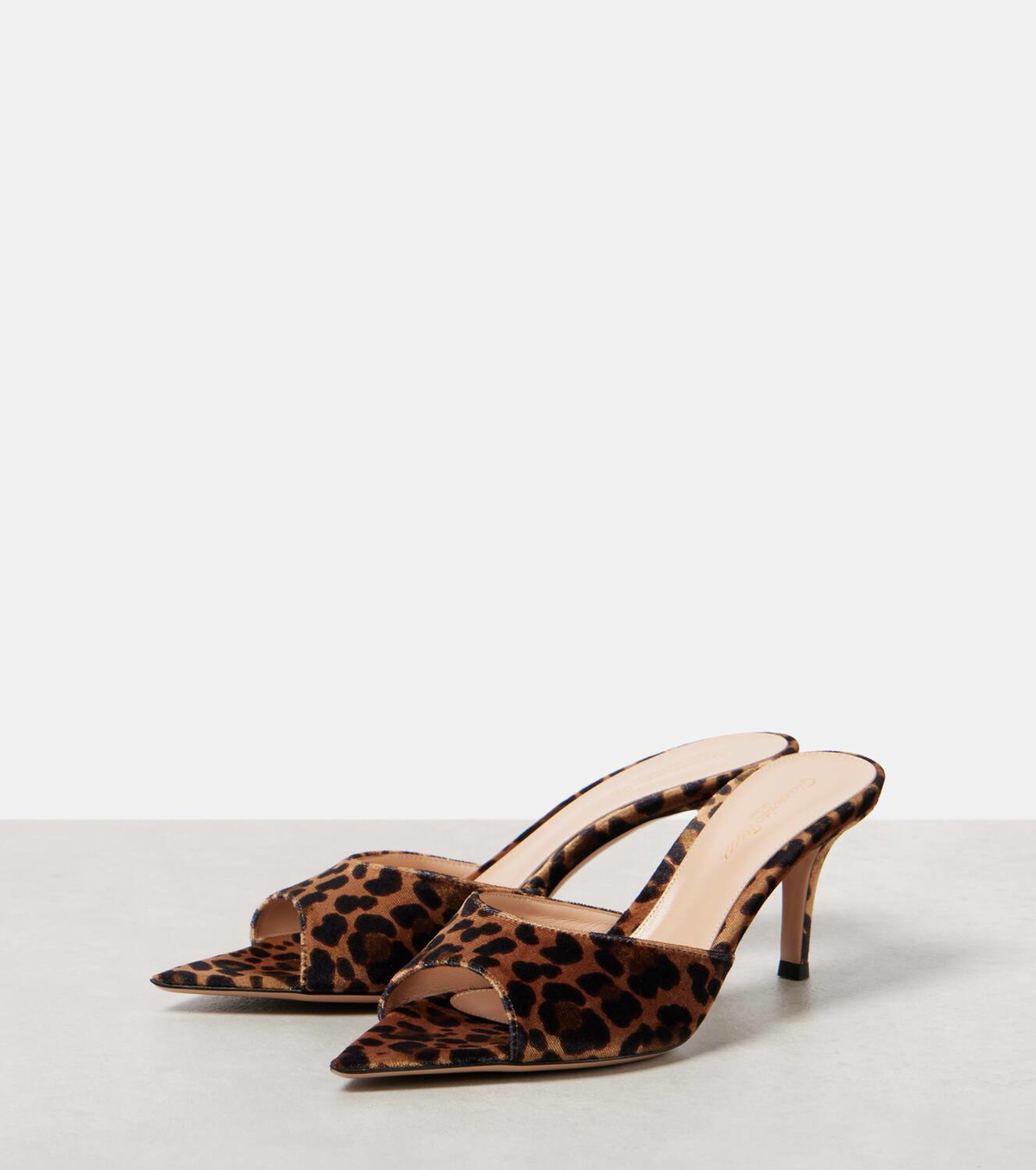 gianvito rossi leopard mules