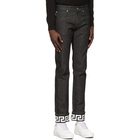 Versace Black Greca Slim-Fit Jeans