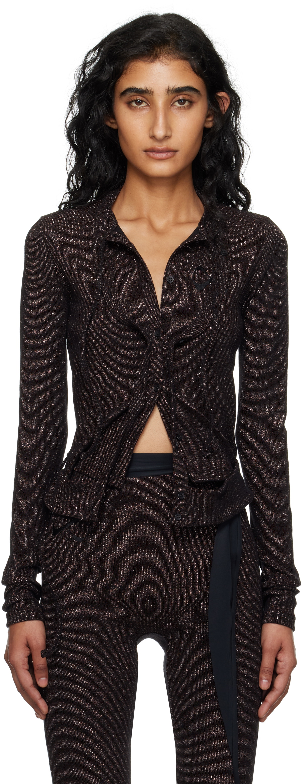 Ottolinger Brown Double Closure Rib Cardigan