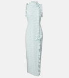 Alessandra Rich Ruffled bow-detail silk maxi dress