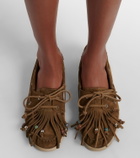 Golden Goose Embellished suede boat shoes