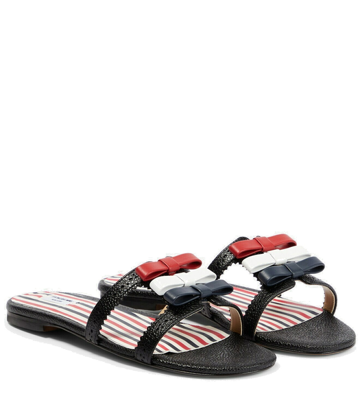 Thom Browne｜SANDALS (MFL097A 05584 001) Thom Browne Men's Black Vitello Calf Fisherman Brogued