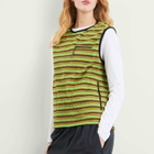Gramicci Women's Thermal Fleece Pullover in Chartreuse Stripe