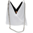 MM6 Maison Margiela White Mesh Triangle Shoulder Bag