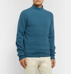 Loro Piana - Ribbed Baby Cashmere Mock-Neck Sweater - Blue