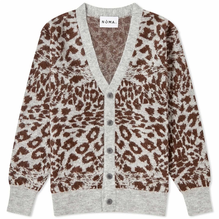 Photo: Noma t.d. Men's Mohair Knit Jungle Cardigan in Grey/Brown