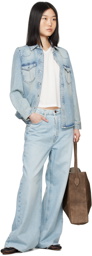 FRAME Blue Fitted Heritage Denim Shirt