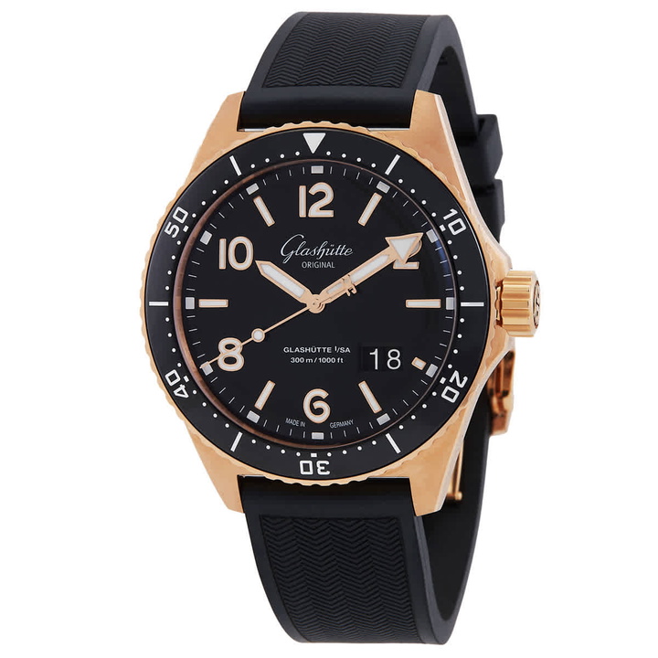Photo: Glashutte Original SeaQ Panorama Date Automatic Black Dial Mens Watch 1-36-13-03-90-33