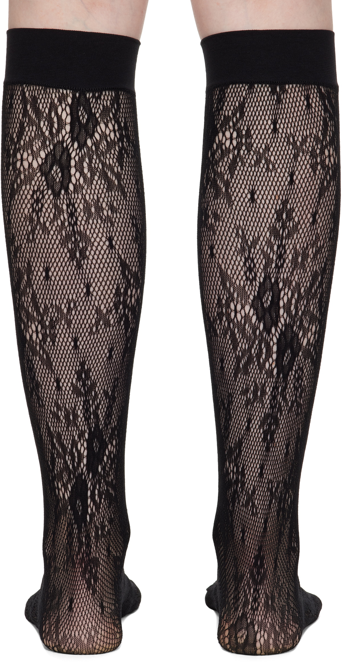 Swedish Stockings Black Rosa Lace Knee-High Socks