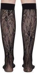 Swedish Stockings Black Rosa Lace Knee-High Socks
