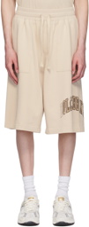 Dolce&Gabbana Beige Embroidered-Logo Shorts