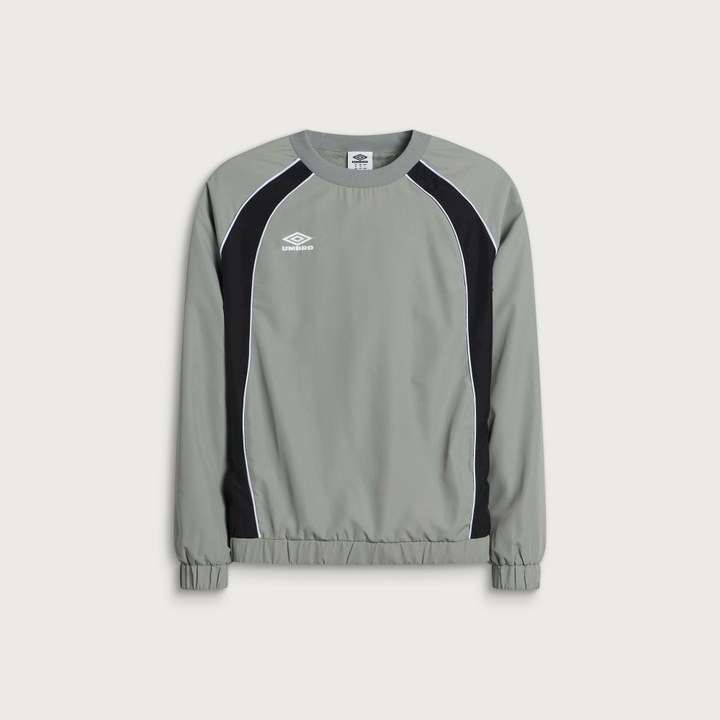Photo: Umbro Men's Panelled Sweatshirt in Neutral Gray/Black/Brilliant White