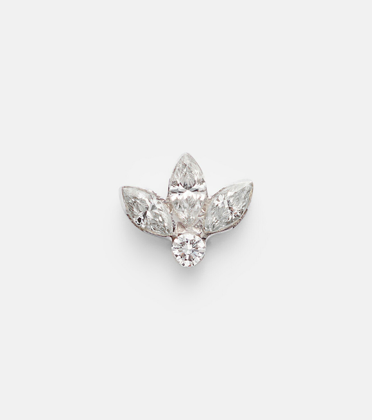 Maria Tash Lotus 18kt white gold (750/1000) single earring with diamonds