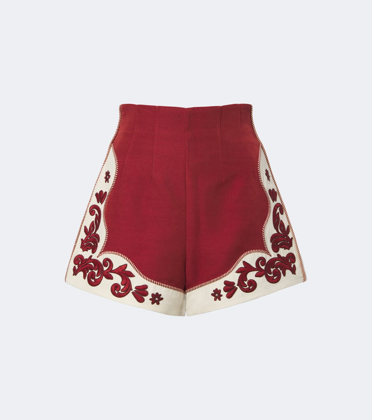 Alémais Duke embroidered wool-blend shorts