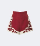 Alémais Duke embroidered wool-blend shorts