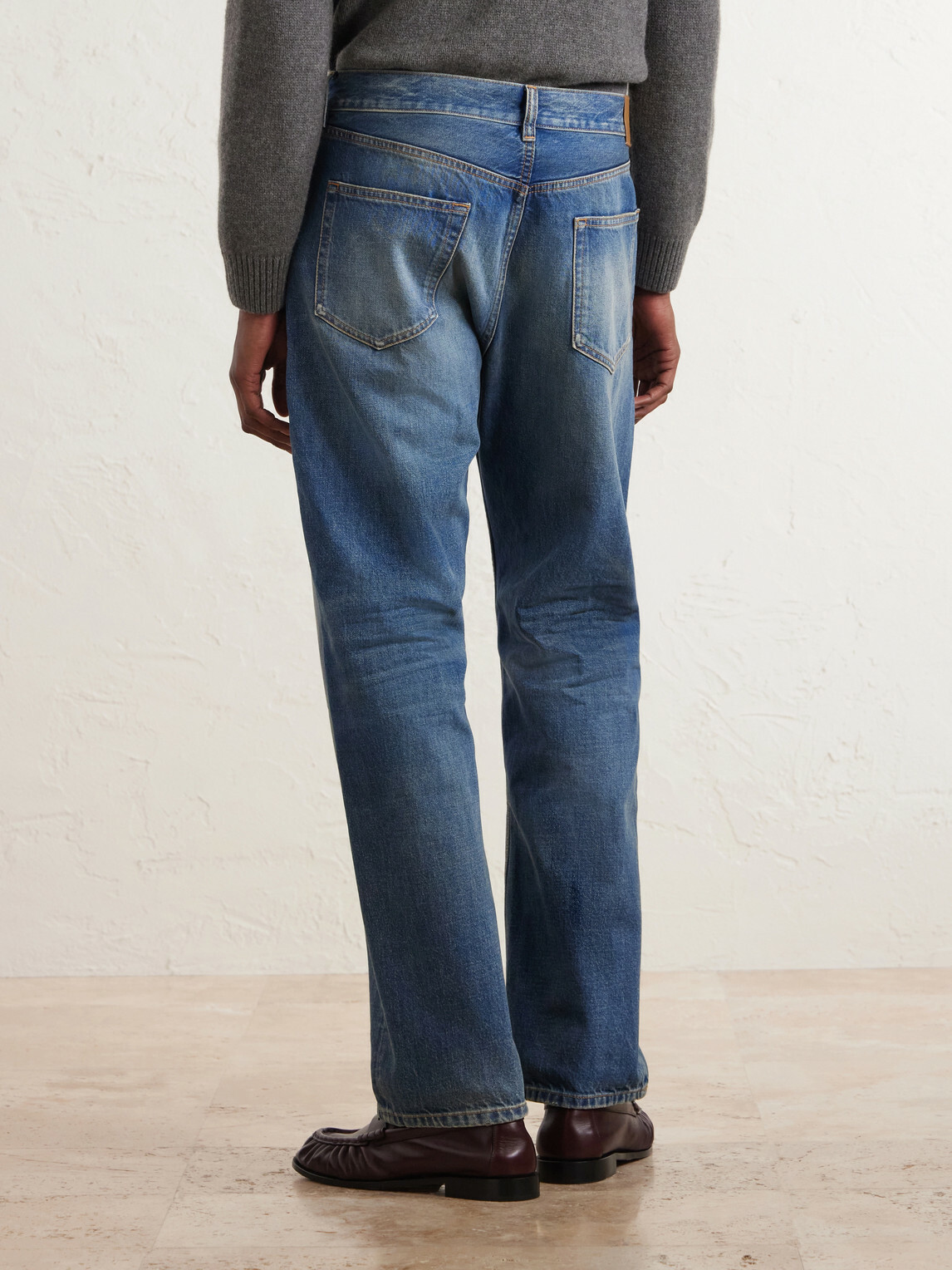 SAINT LAURENT - Straight-Leg Distressed Jeans - Blue