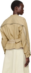 3.1 Phillip Lim Khaki Zip Cocoon Back Bomber Jacket