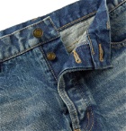 SAINT LAURENT - Slim-Fit Distressed Denim Shorts - Blue