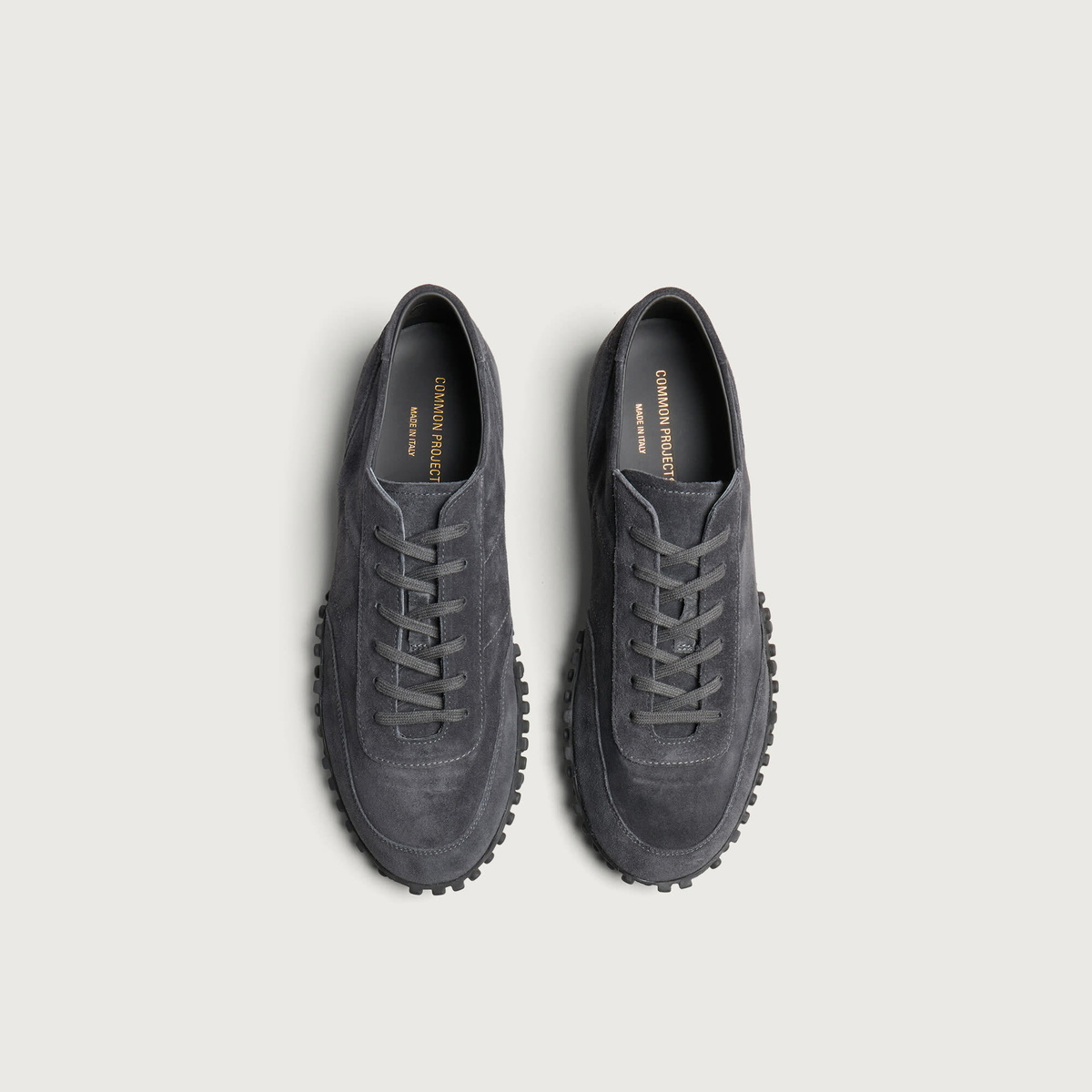 Common Projects Men's Minimal Runner Seventy Suede Sneaker in Off Black