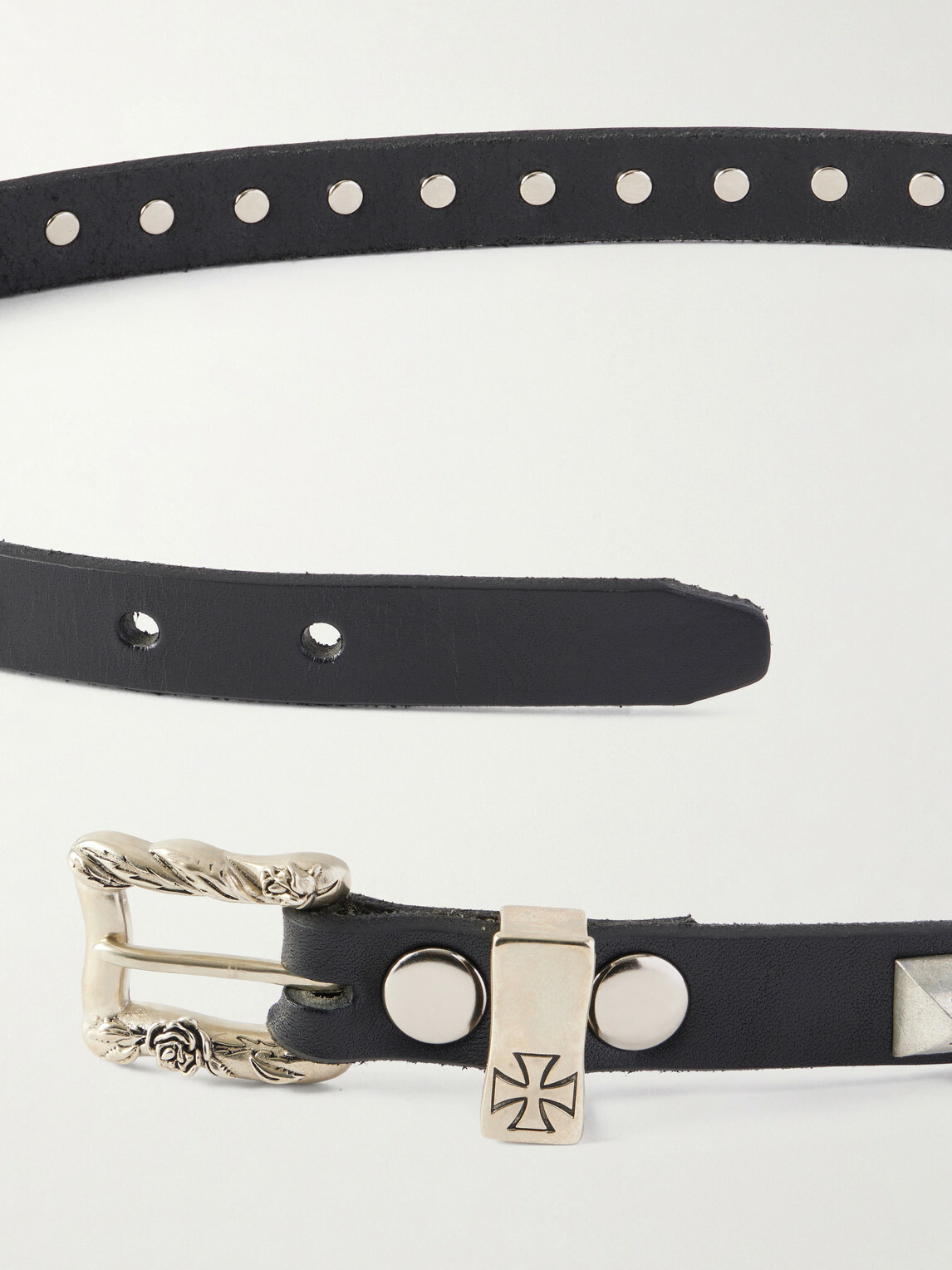 Enfants Riches Déprimés - 2cm Studded Leather Belt - Black