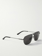 Balenciaga - Tag 2.0 Aviator-Style Gunmetal-Tone Sunglasses