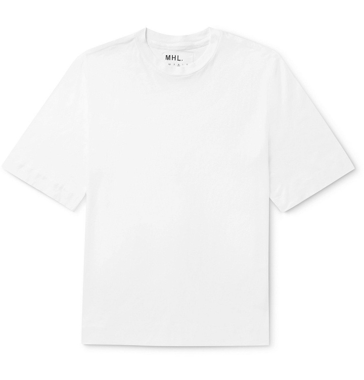 Photo: Margaret Howell - MHL Oversized Cotton and Linen-Blend Jersey T-Shirt - White