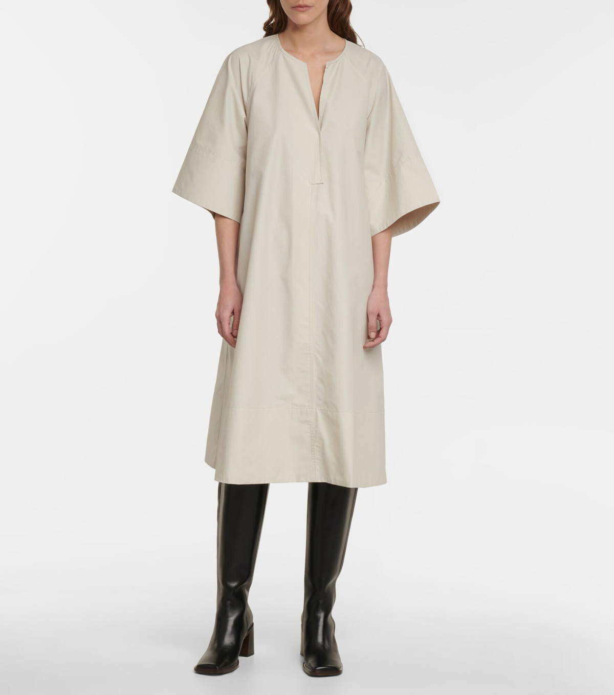 Deveaux New York - Cotton-blend midi dress