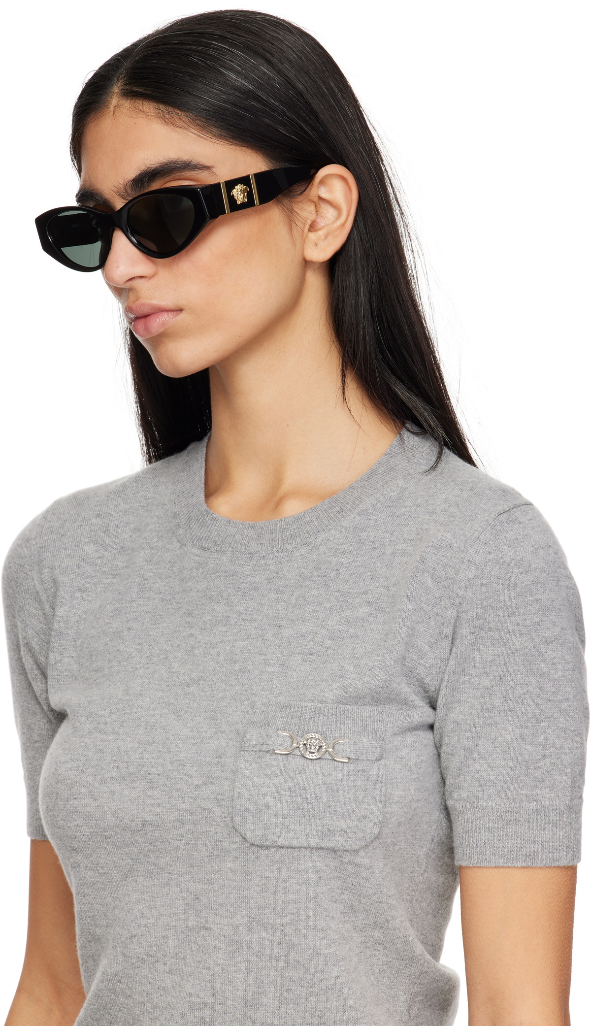 Versace Black Medusa Legend Cat-Eye Sunglasses Versace