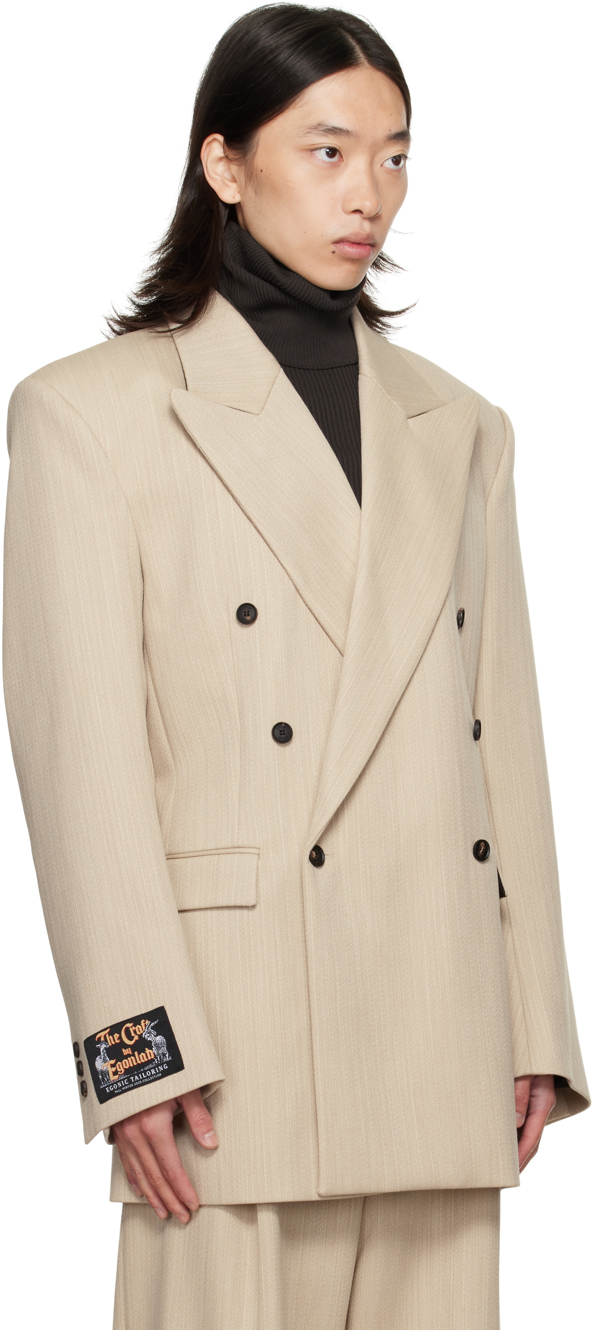 EGONlab Beige Oversized Blazer